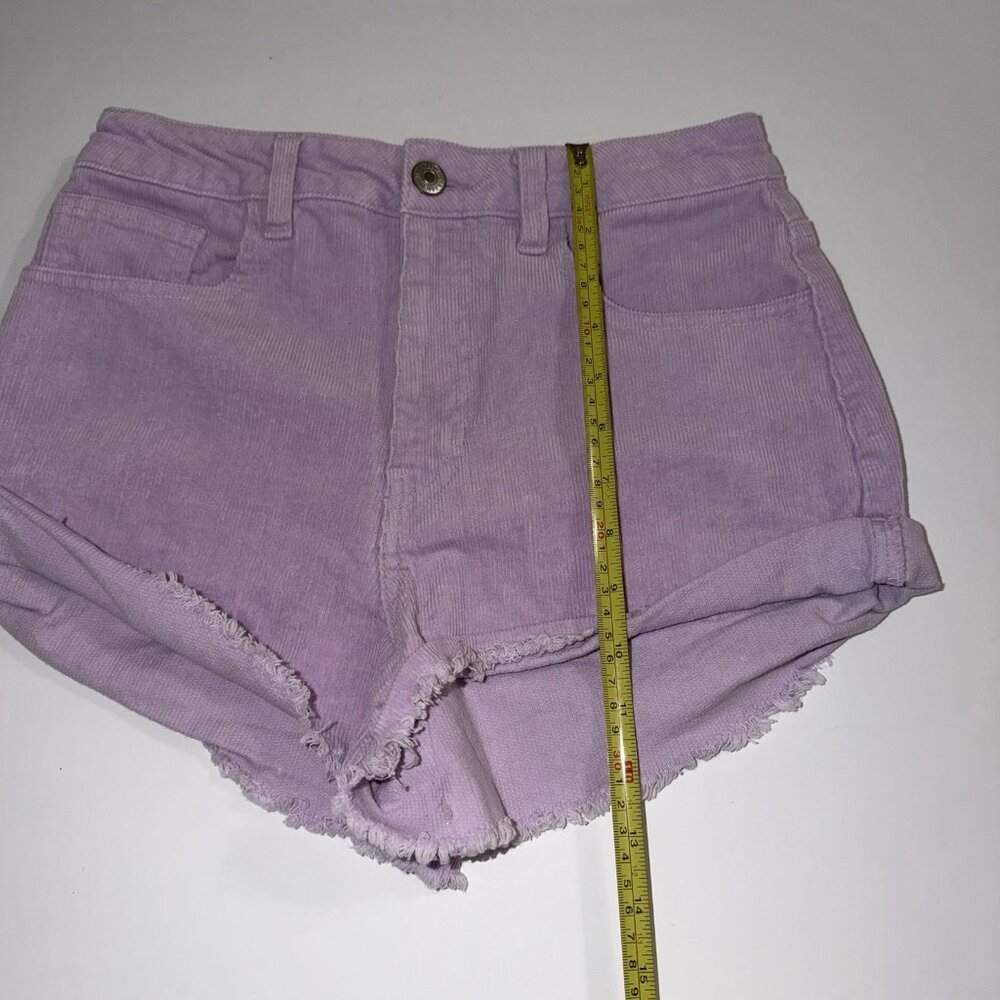 Forever 21 Shorts Womens Sz 27 High Rise Corduroy Lavender Purple Shortie‎ 2 in - Picture 6 of 9